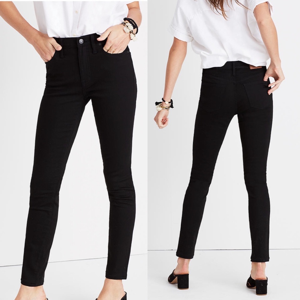 🔥madewell 9” highrise skinny jeans isko stayblack